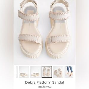Debra Ivory Suede Flatform Sandal